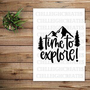 *2 for $20* Time to Explore Mountains Trees vinyl decal Handcrafted
